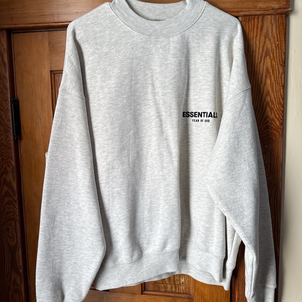 Fear of God Essentials Light Gray Crewneck Sweater